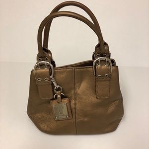 Tignanello Pebbled Bronze Perfect 10 French Tote